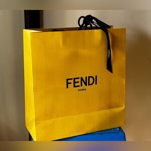 FENDI Yellow Roma Medium Shopping Bag with Bow